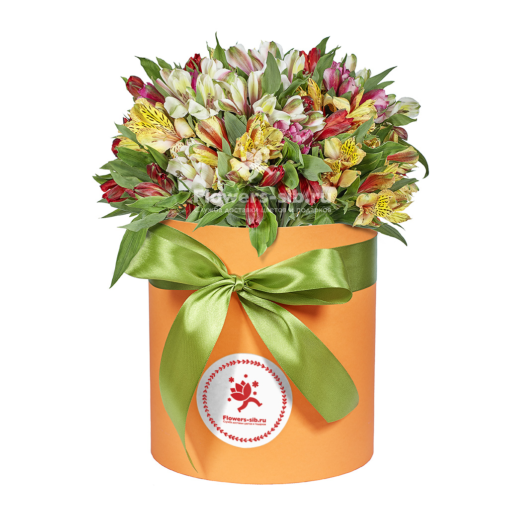 Box with Alstroemerias 